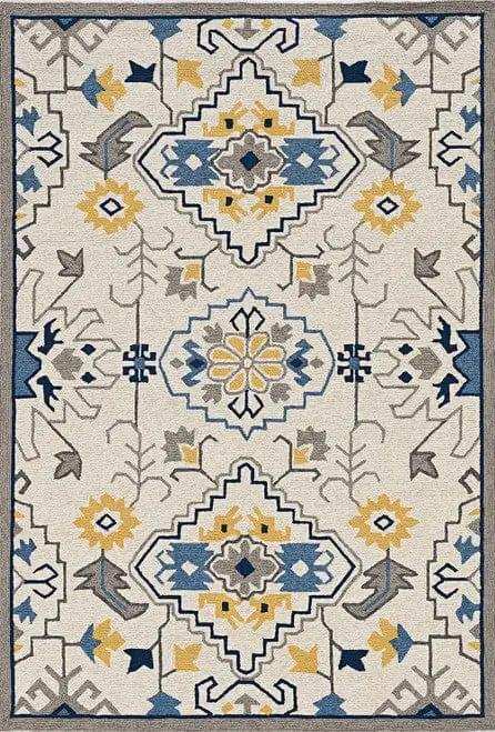5' X 8' Ivory Abstract Handmade Indoor Outdoor Area Rug - Homeroots - Flyclothing LLC