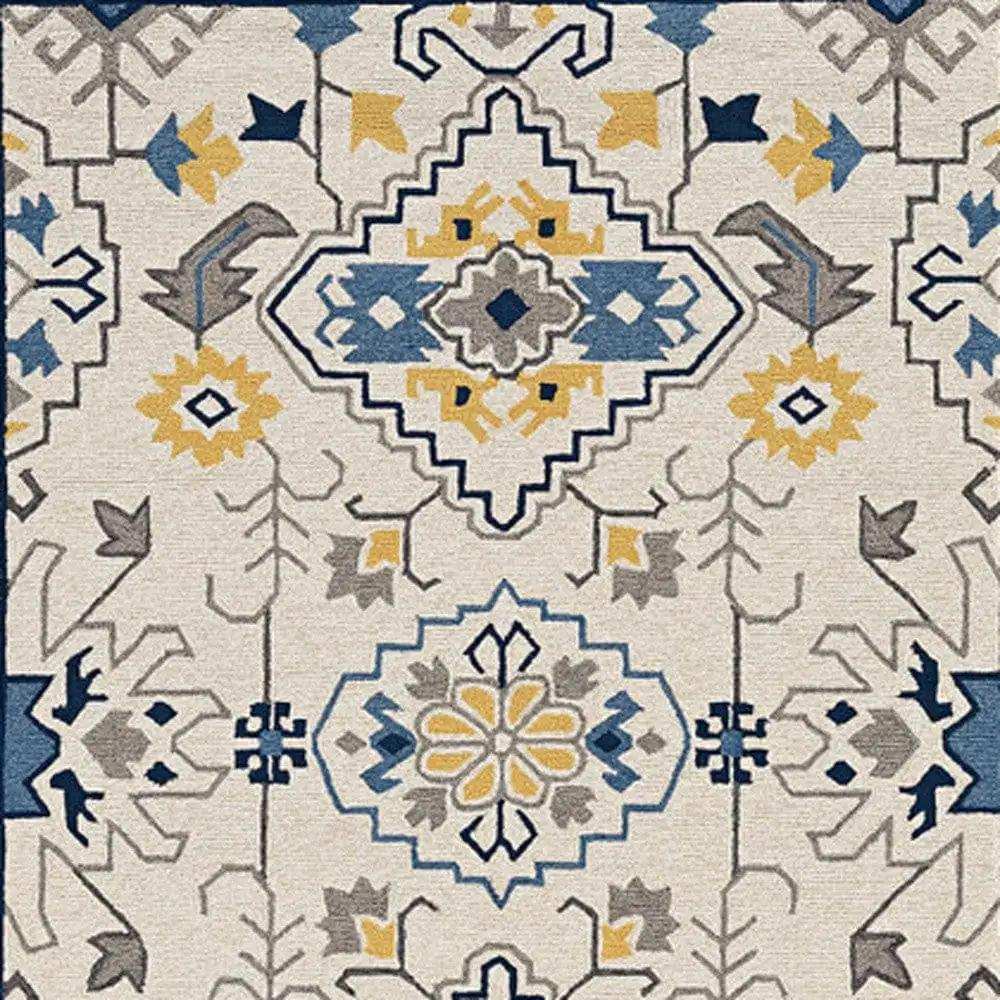 5' X 8' Ivory Abstract Handmade Indoor Outdoor Area Rug - Homeroots - Flyclothing LLC