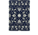 2' X 3' Navy Blue Floral Handmade Indoor Outdoor Area Rug - Homeroots