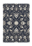 8' X 10' Navy Blue Round Floral Handmade Indoor Outdoor Area Rug - Homeroots