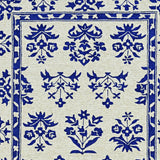 3' X 5' Blue Floral Handmade Indoor Outdoor Area Rug - Homeroots - Flyclothing LLC
