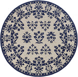 8' Blue Round Hand Tufted Area Rug With UV Protection - Homeroots