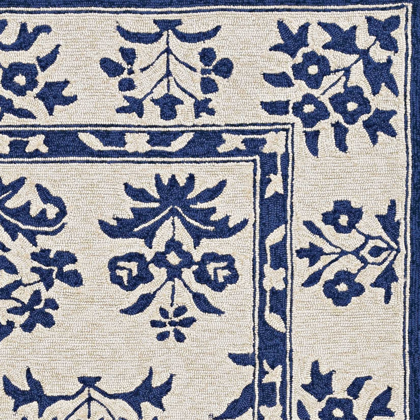 8' Blue Round Hand Tufted Area Rug With UV Protection - Homeroots - Flyclothing LLC