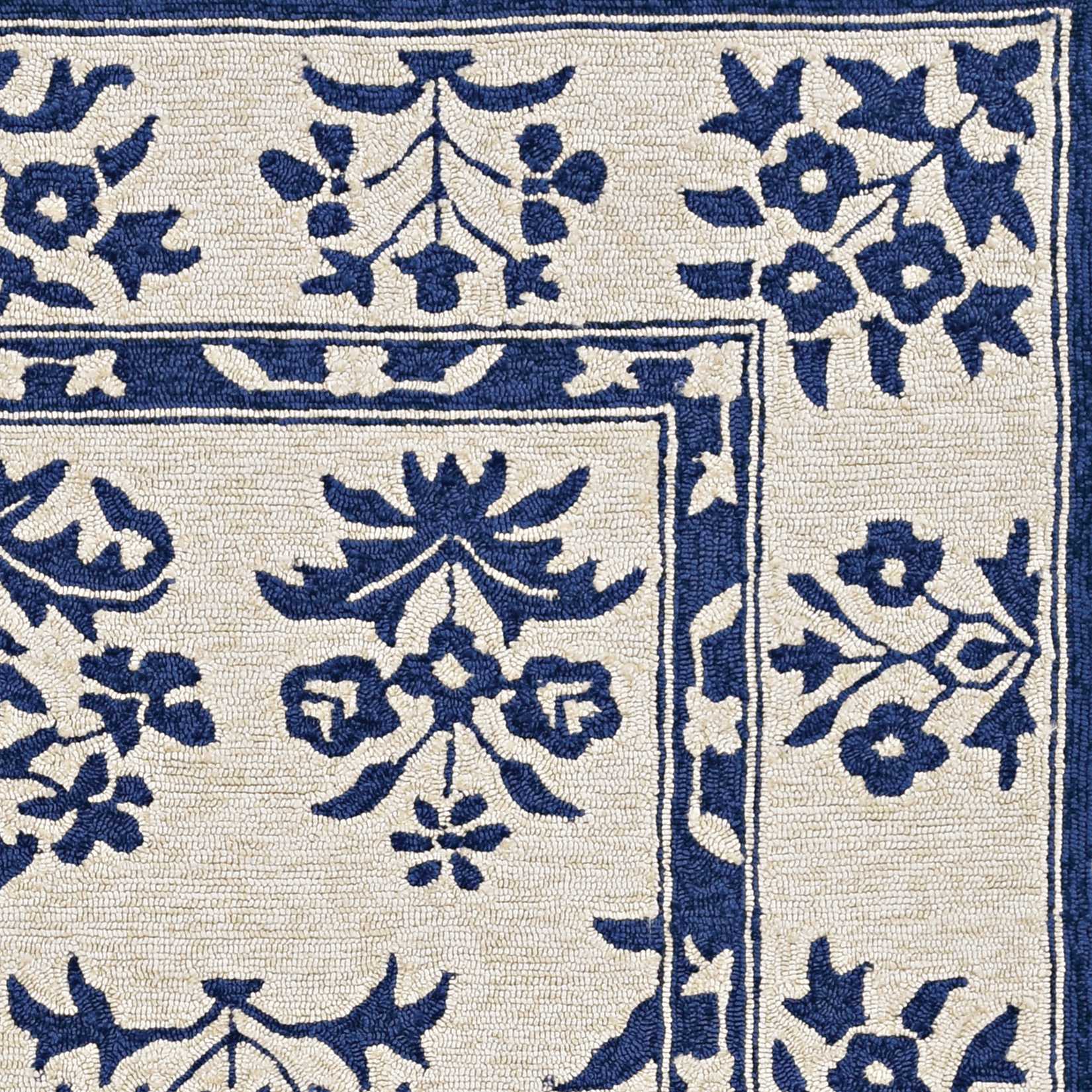 8' Blue Round Hand Tufted Area Rug With UV Protection - Homeroots - Flyclothing LLC