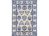 8' X 10' Blue Round Floral Handmade Indoor Outdoor Area Rug - Homeroots - Flyclothing LLC