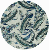 3' X 4' Grey Blue Hand Tufted Tropical Leaves Indoor Area Rug - Homeroots