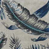 3' X 4' Grey Blue Hand Tufted Tropical Leaves Indoor Area Rug - Homeroots