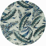 8' Blue and Gray Round Wool Hand Tufted Area Rug - Homeroots - Flyclothing LLC