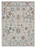 5' X 7' Ivory Floral Bordered Wool Indoor Area Rug - Homeroots