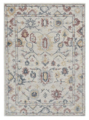 5' X 7' Ivory Floral Bordered Wool Indoor Area Rug - Homeroots