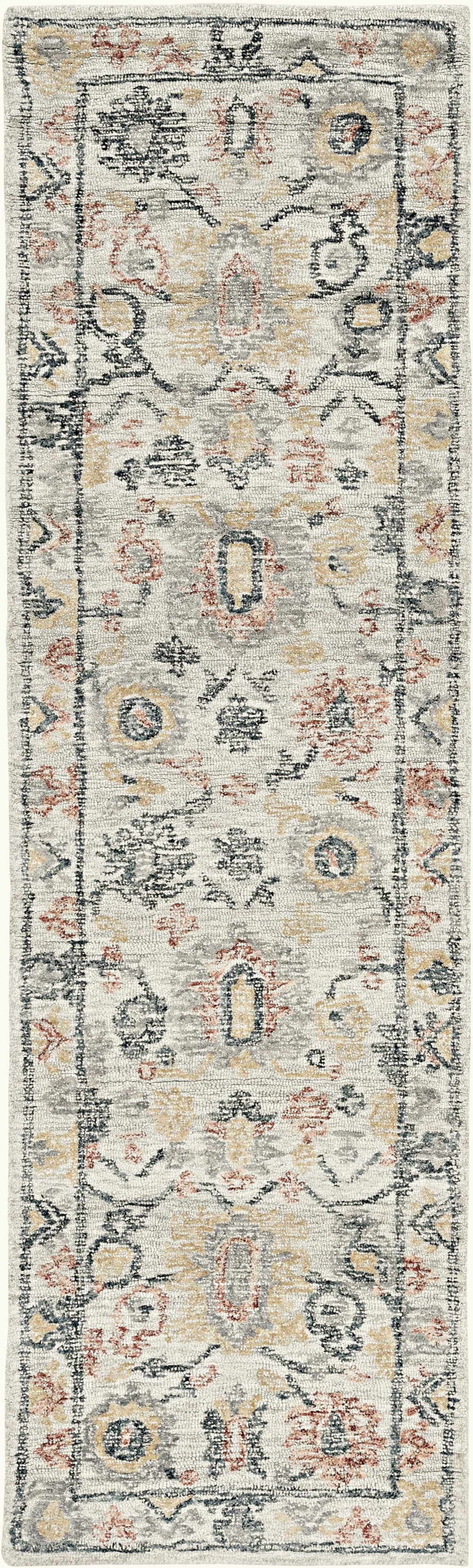 8' X 11' Ivory Hand Tufted Space Dyed Floral Traditional Indoor Area Rug - Homeroots