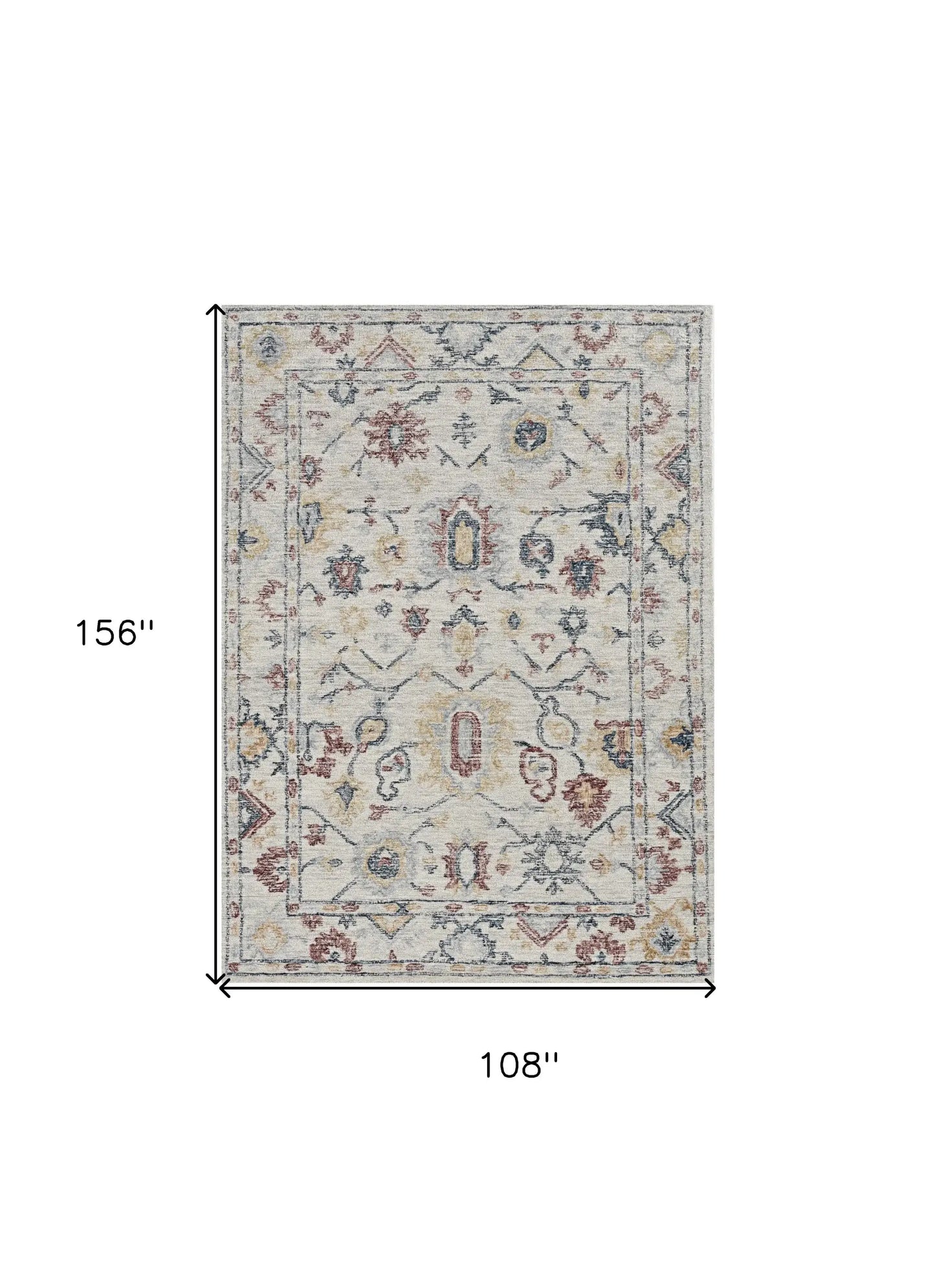 9' X 13' Ivory Hand Tufted Space Dyed Floral Traditional Indoor Area Rug - Homeroots - Flyclothing LLC