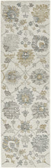 2' X 8' Ivory Floral Vine Wool Runner Rug - Homeroots