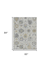 5' X 7' Ivory Hand Tufted Space Dyed Floral Traditional Indoor Area Rug - Homeroots - Flyclothing LLC