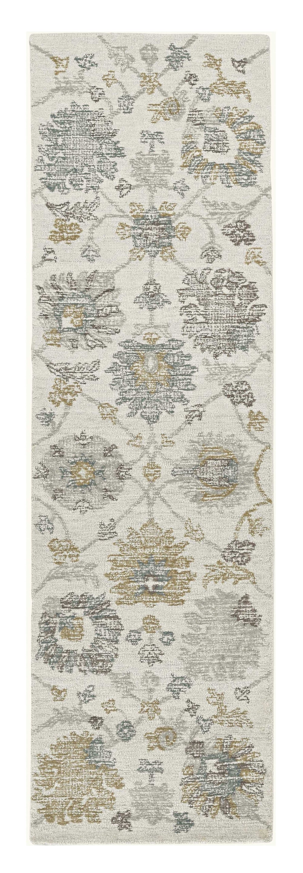 7' X 10' Ivory Hand Tufted Space Dyed Traditional Floral Indoor Area Rug - Homeroots - Flyclothing LLC