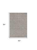 5' X 7' Grey Floral Vines Wool Indoor Area Rug - Homeroots - Flyclothing LLC