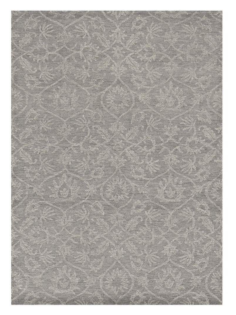 5' X 7' Grey Floral Vines Wool Indoor Area Rug - Homeroots - Flyclothing LLC