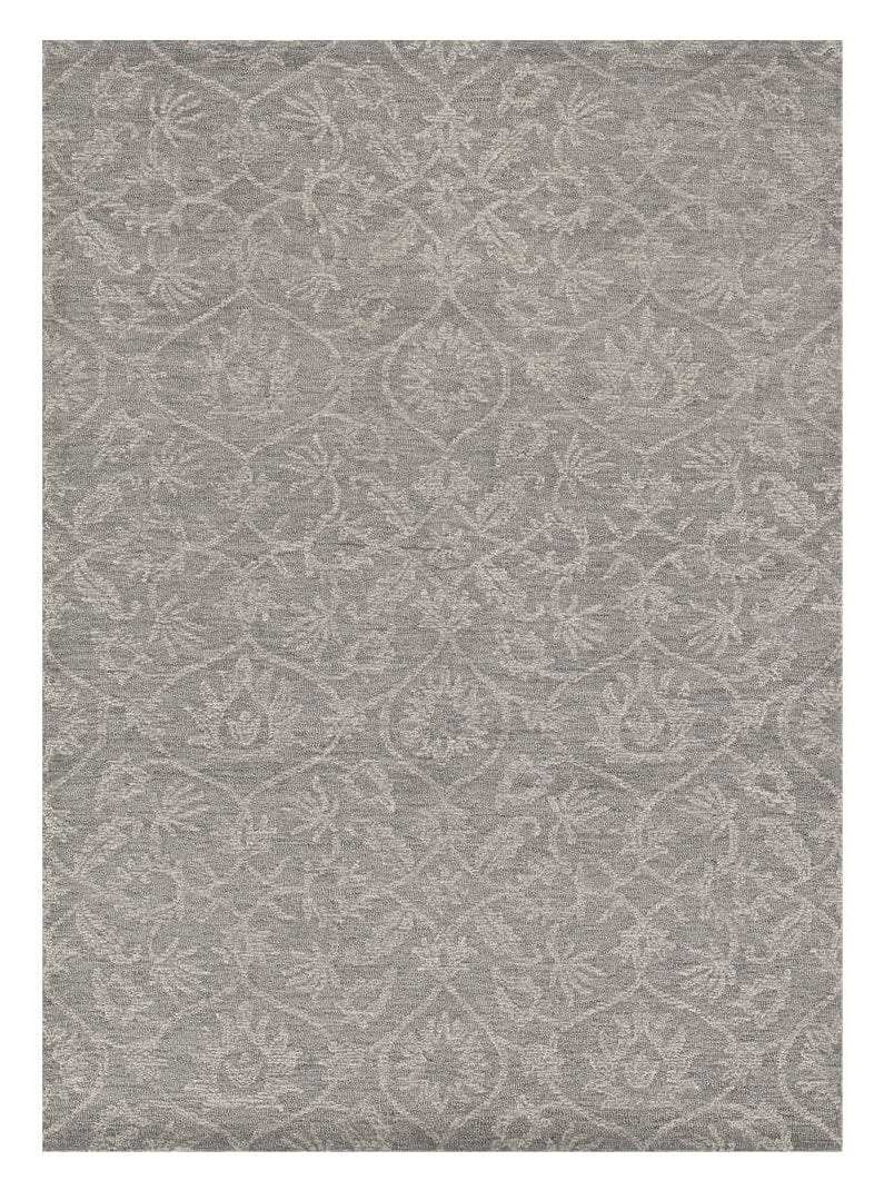 5' X 7' Grey Floral Vines Wool Indoor Area Rug - Homeroots - Flyclothing LLC
