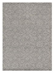 5' X 7' Grey Floral Vines Wool Indoor Area Rug