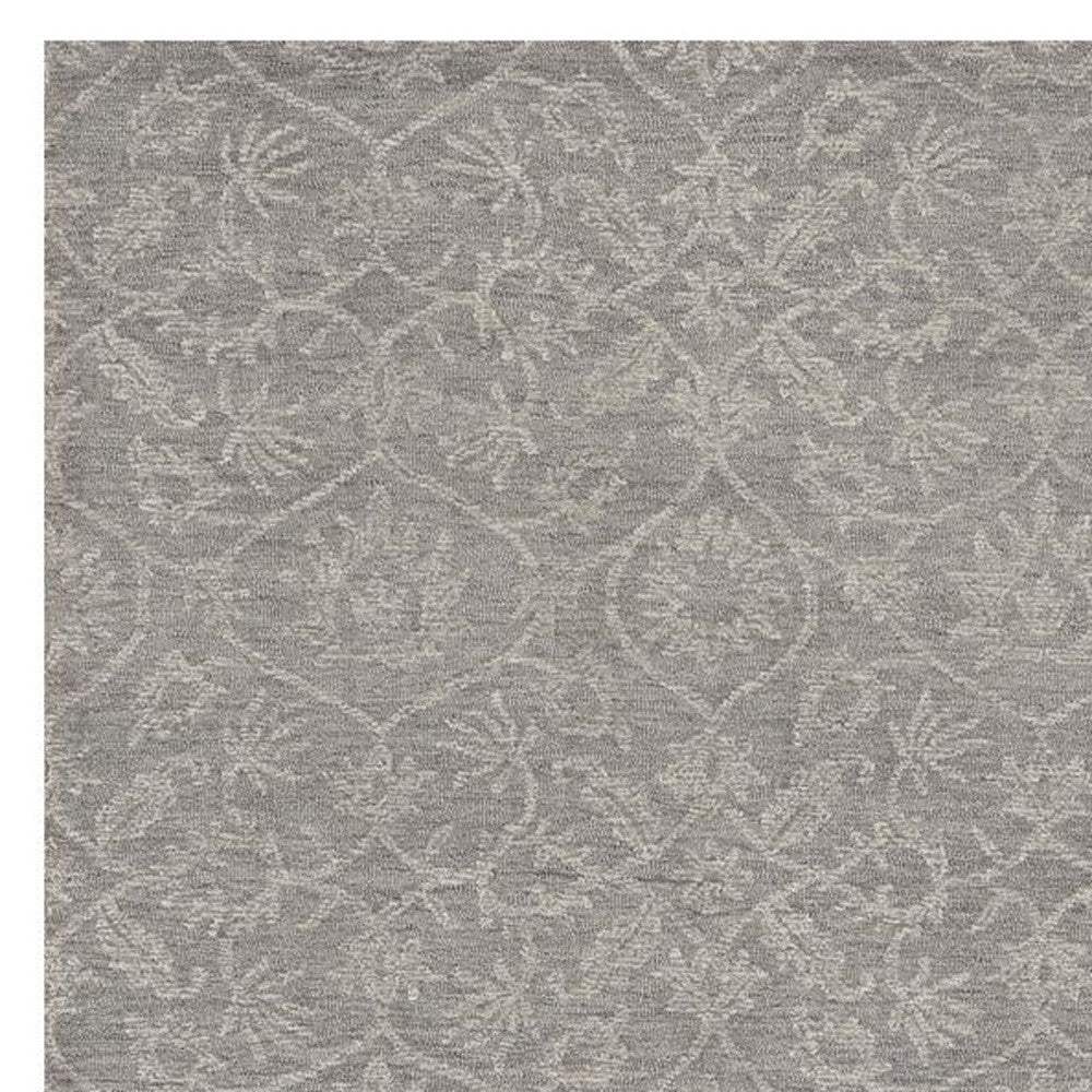 5' X 7' Grey Floral Vines Wool Indoor Area Rug - Homeroots - Flyclothing LLC