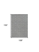 9' X 13' Grey Hand Tufted Space Dyed Floral Ogee Indoor Area Rug - Homeroots - Flyclothing LLC