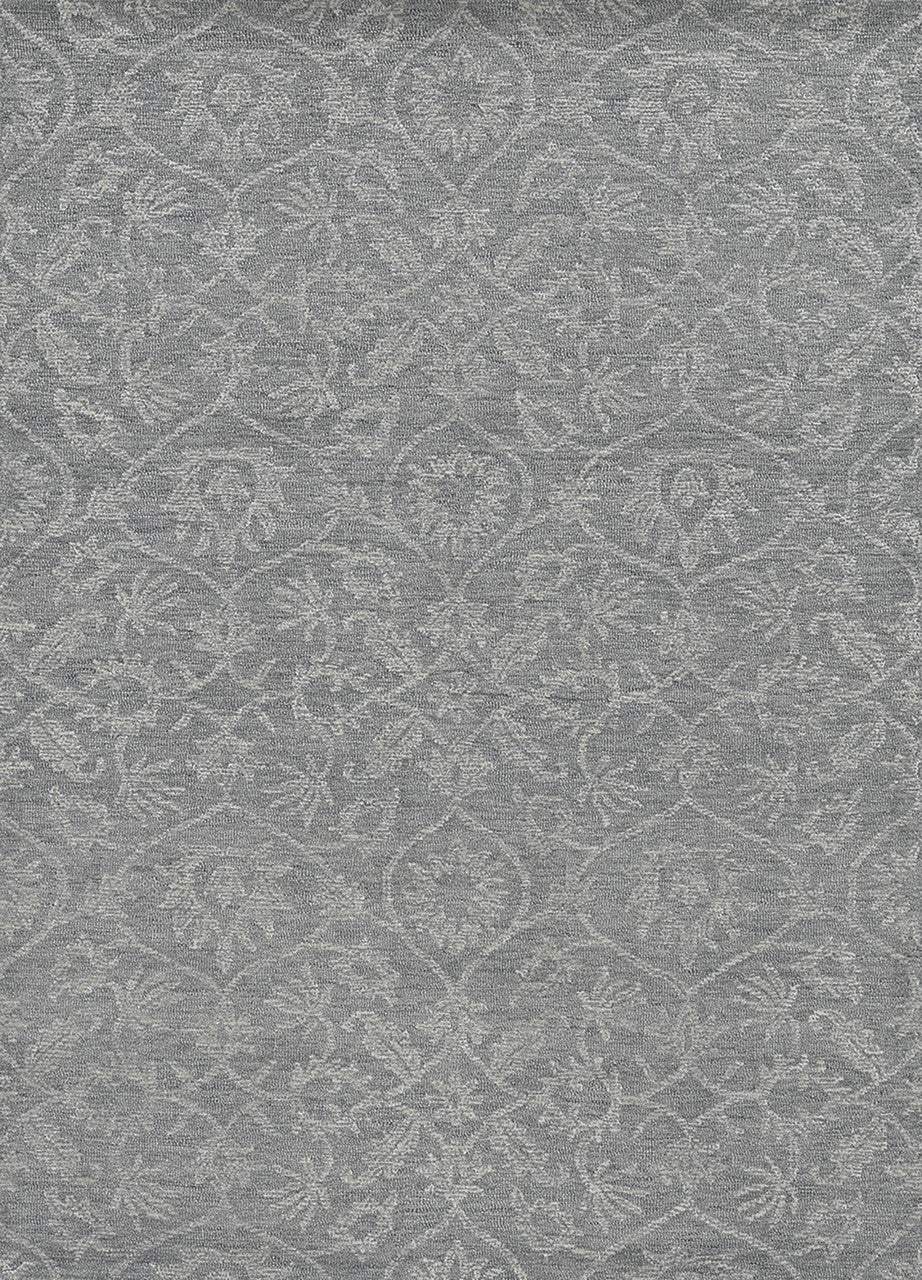 9' X 13' Grey Hand Tufted Space Dyed Floral Ogee Indoor Area Rug - Homeroots - Flyclothing LLC