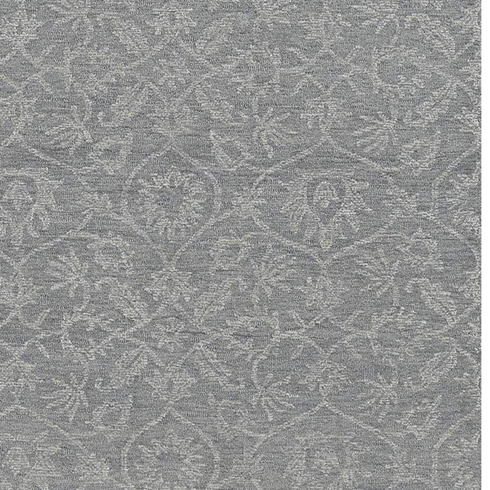 9' X 13' Grey Hand Tufted Space Dyed Floral Ogee Indoor Area Rug - Homeroots - Flyclothing LLC