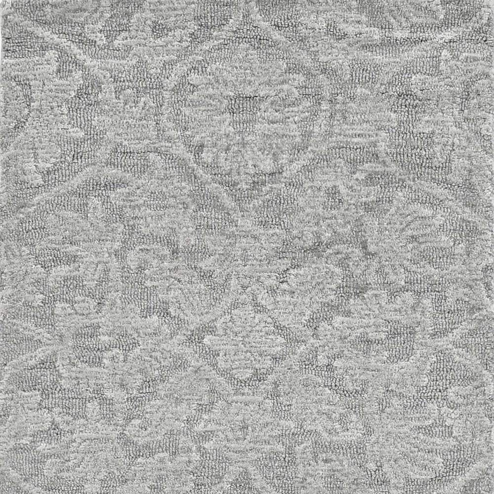 9' X 13' Grey Hand Tufted Space Dyed Floral Ogee Indoor Area Rug - Homeroots - Flyclothing LLC