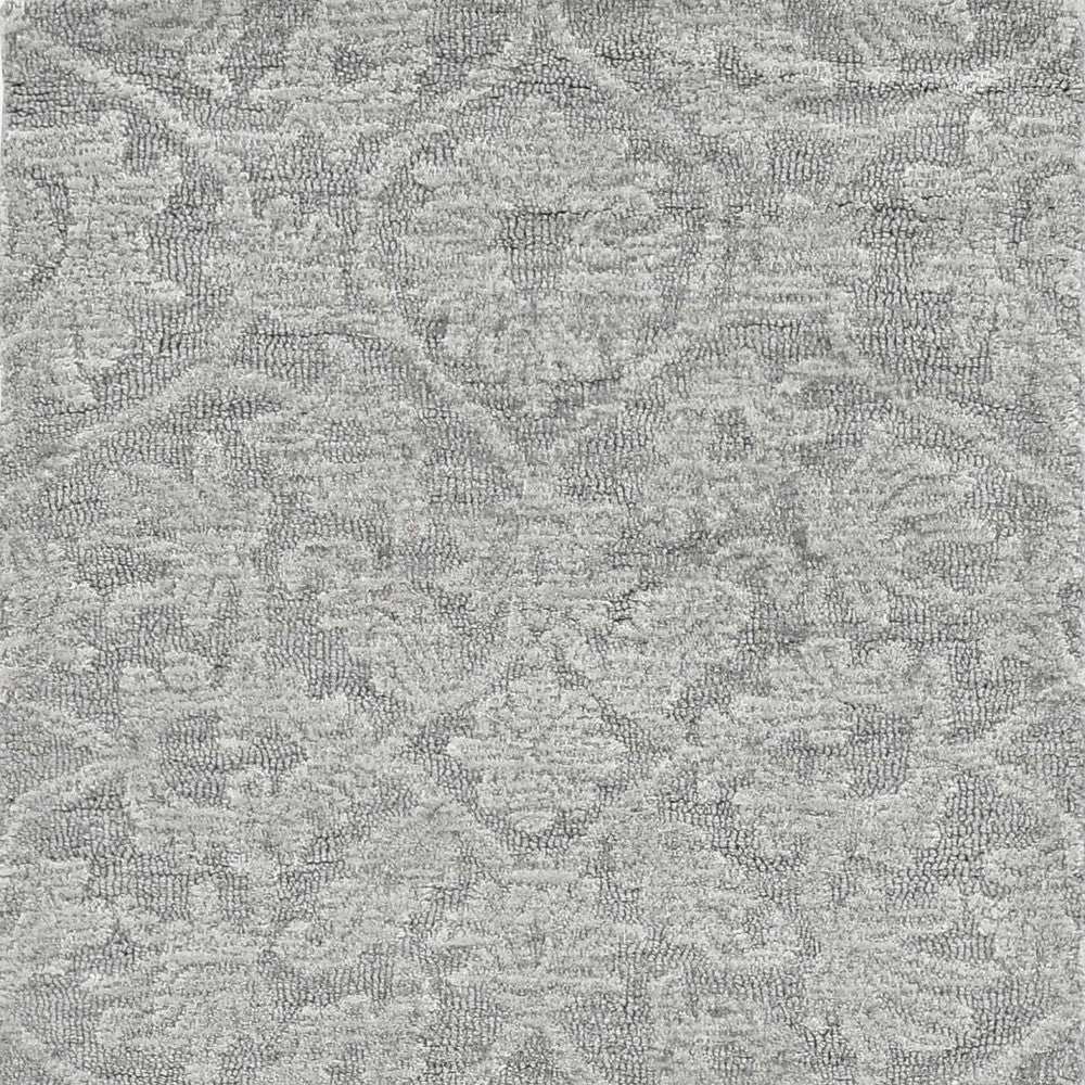 9' X 13' Grey Hand Tufted Space Dyed Floral Ogee Indoor Area Rug - Homeroots - Flyclothing LLC