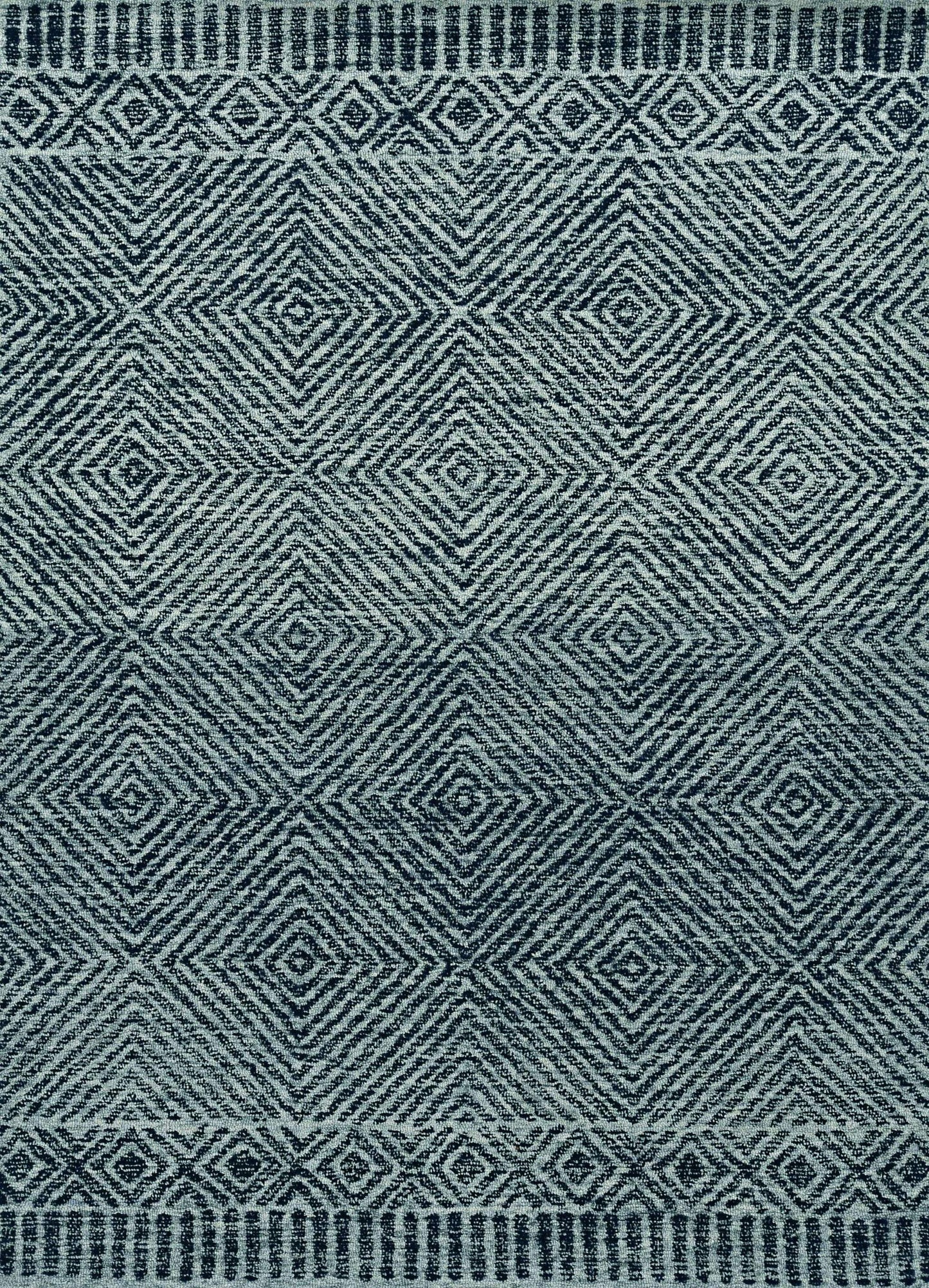 5' X 7' Grey Black Hand Tufted Space Dyed Geometric Indoor Area Rug - Homeroots - Flyclothing LLC