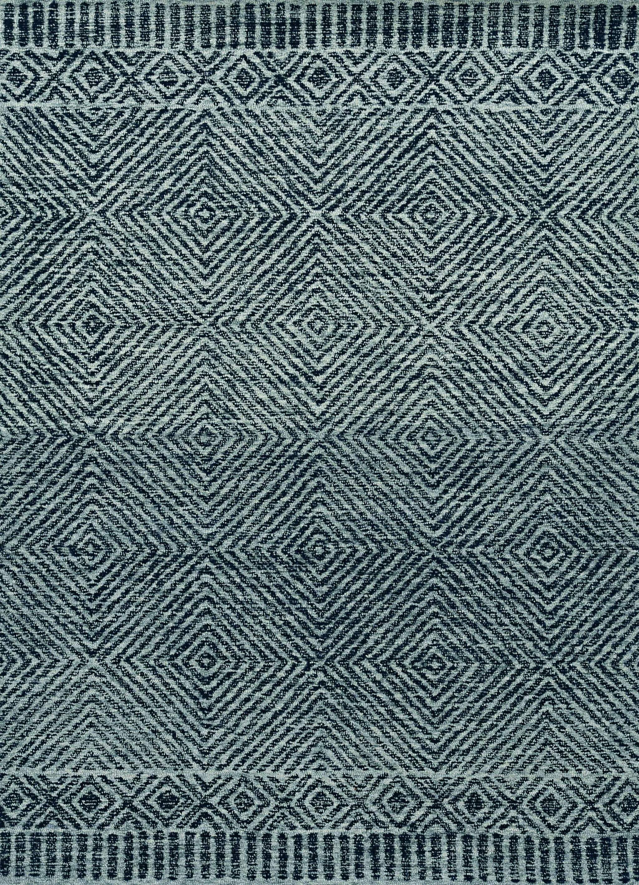5' X 7' Grey Black Hand Tufted Space Dyed Geometric Indoor Area Rug - Homeroots - Flyclothing LLC