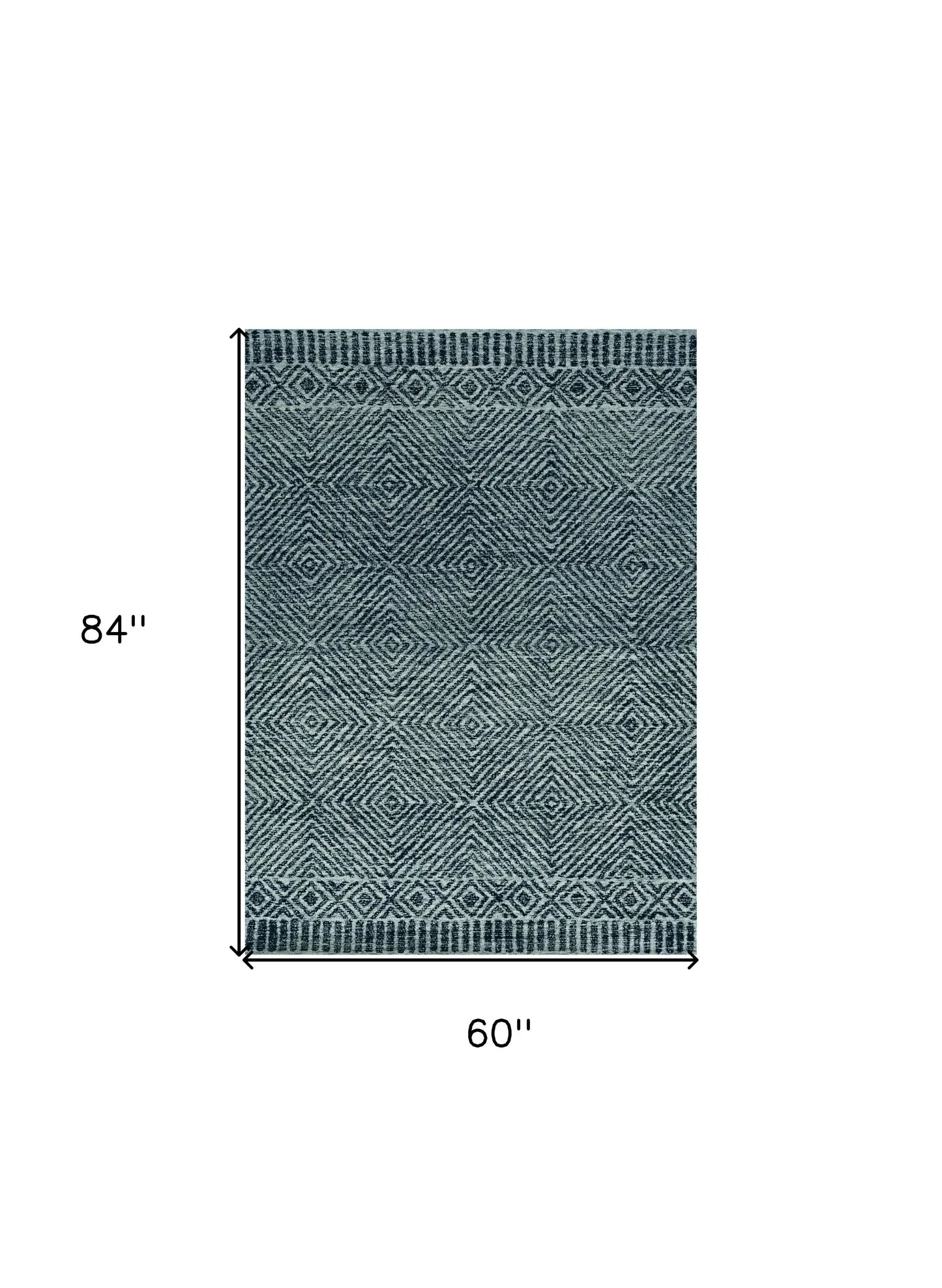 5' X 7' Grey Black Hand Tufted Space Dyed Geometric Indoor Area Rug - Homeroots - Flyclothing LLC