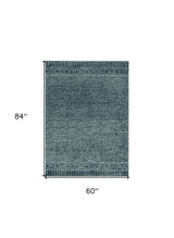 5' X 7' Grey Black Hand Tufted Space Dyed Geometric Indoor Area Rug - Homeroots - Flyclothing LLC
