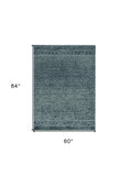 5' X 7' Grey Black Hand Tufted Space Dyed Geometric Indoor Area Rug - Homeroots