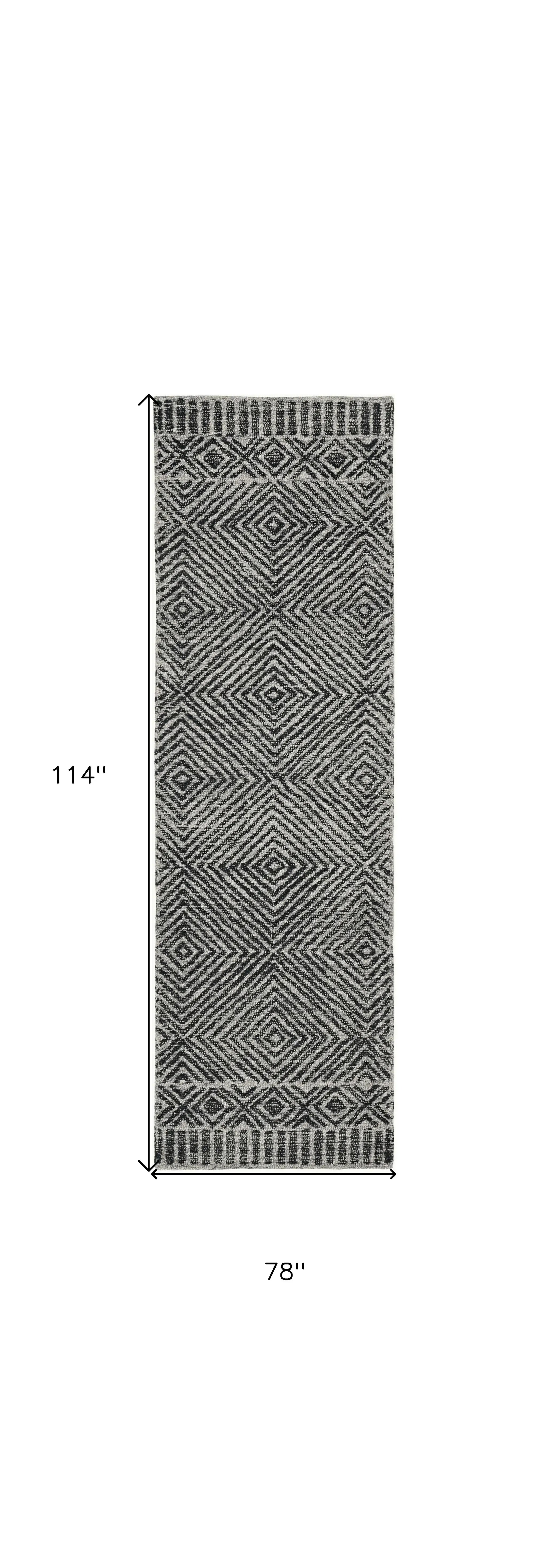 7' X 10' Grey Black Hand Tufted Space Dyed Geometric Indoor Area Rug - Homeroots - Flyclothing LLC