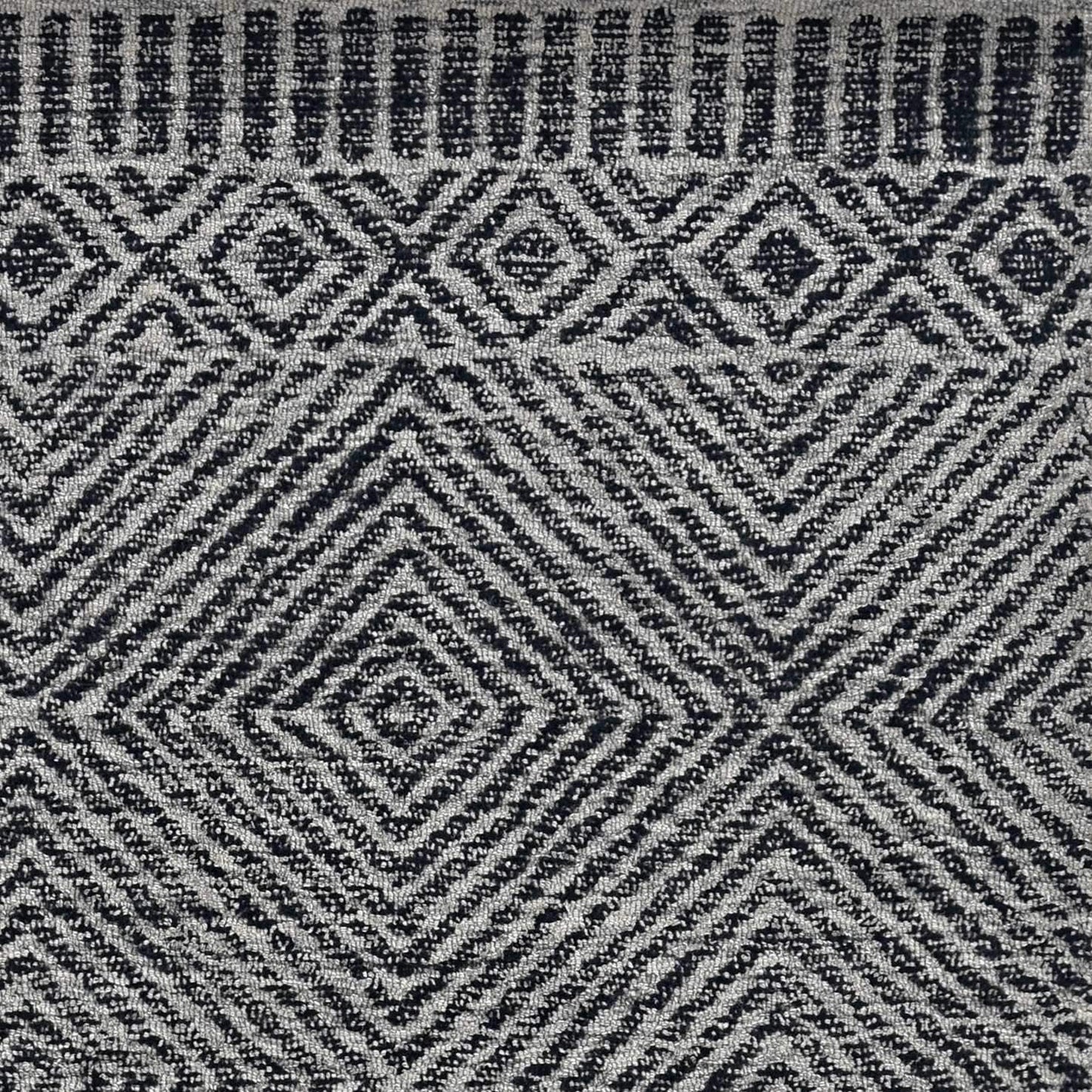 7' X 10' Grey Black Hand Tufted Space Dyed Geometric Indoor Area Rug - Homeroots - Flyclothing LLC