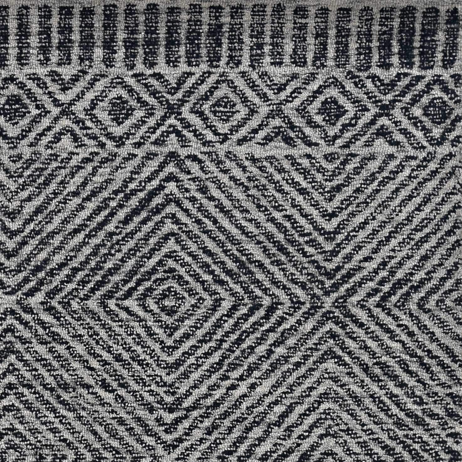 7' X 10' Grey Black Hand Tufted Space Dyed Geometric Indoor Area Rug - Homeroots - Flyclothing LLC
