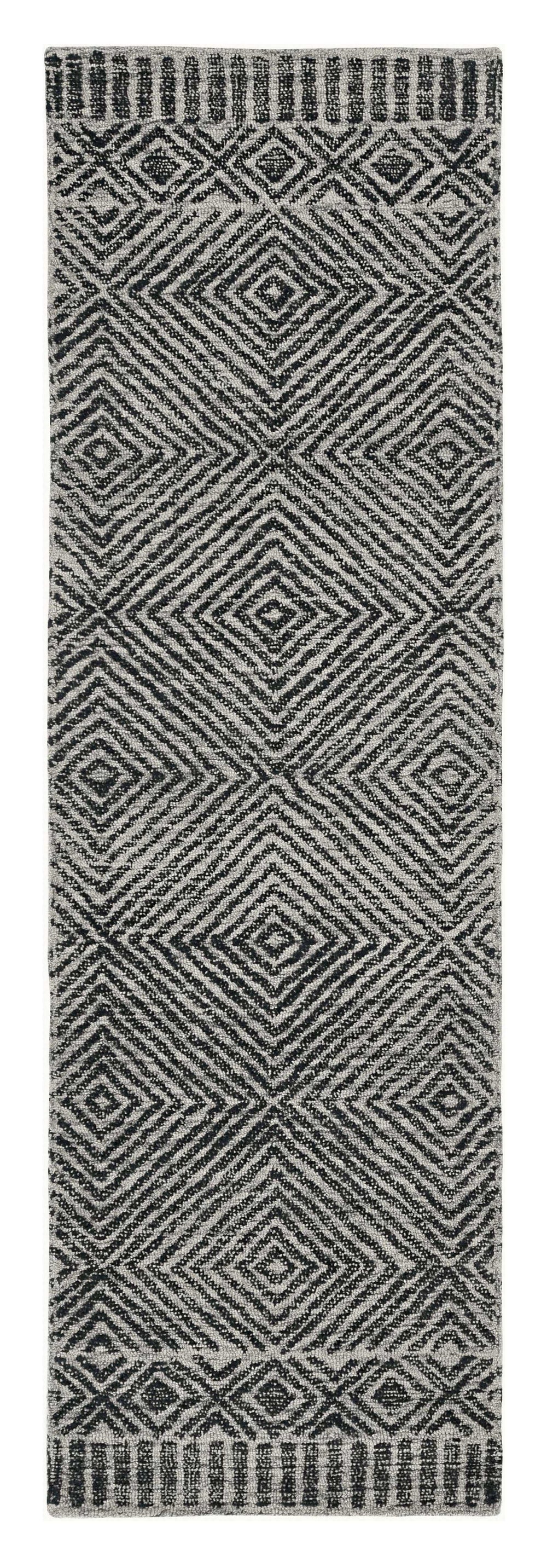 7' X 10' Grey Black Hand Tufted Space Dyed Geometric Indoor Area Rug - Homeroots - Flyclothing LLC