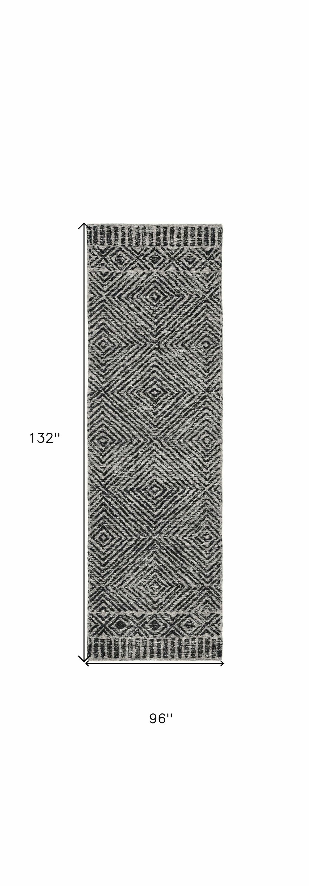 96 X 132 Grey Or Black Wool Rug - Homeroots - Flyclothing LLC