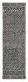 96 X 132 Grey Or  Black Wool Rug - Homeroots