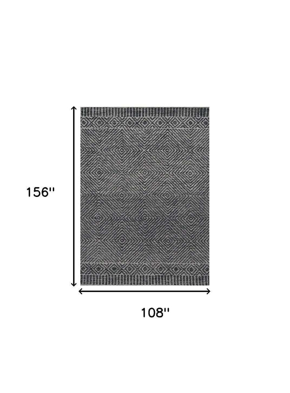 108 X 156 Grey Or Black Wool Rug - Homeroots - Flyclothing LLC