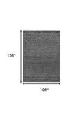 108 X 156 Grey Or  Black Wool Rug - Homeroots