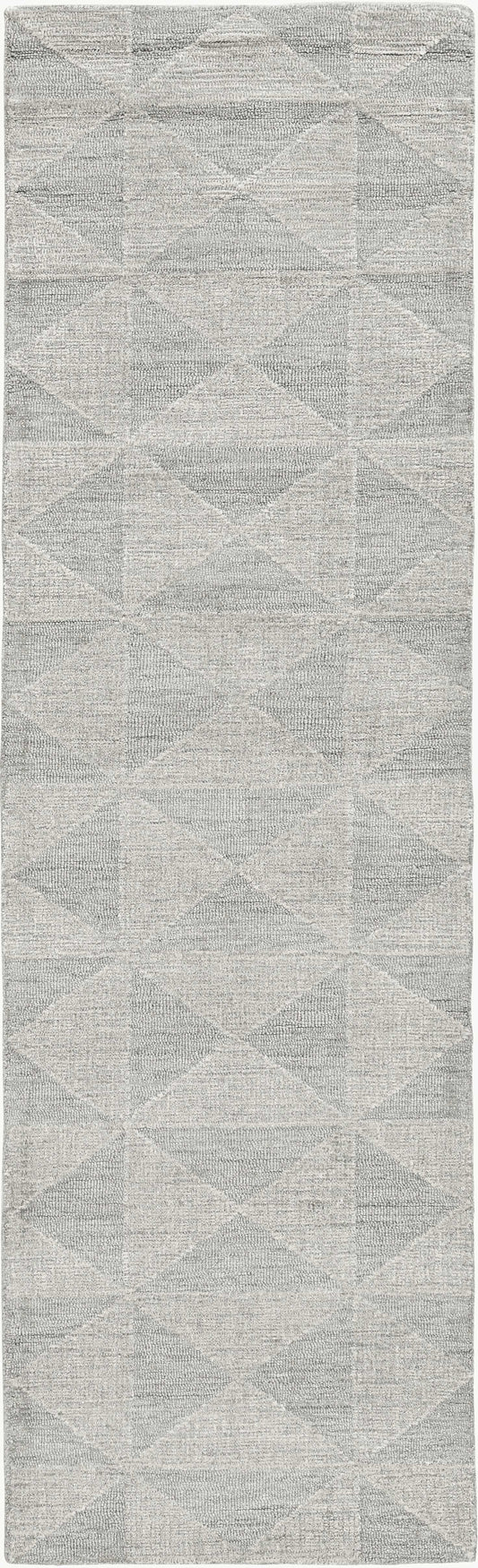 8' Ivory Wool Handmade Runner Rug