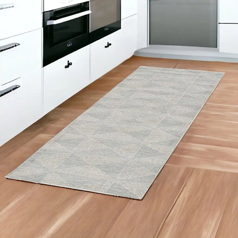 8' Ivory Wool Handmade Runner Rug - Homeroots