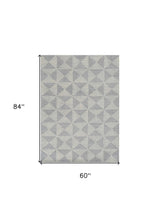 5' X 7' Ivory Geometric Pattern Wool Indoor Area Rug - Homeroots - Flyclothing LLC
