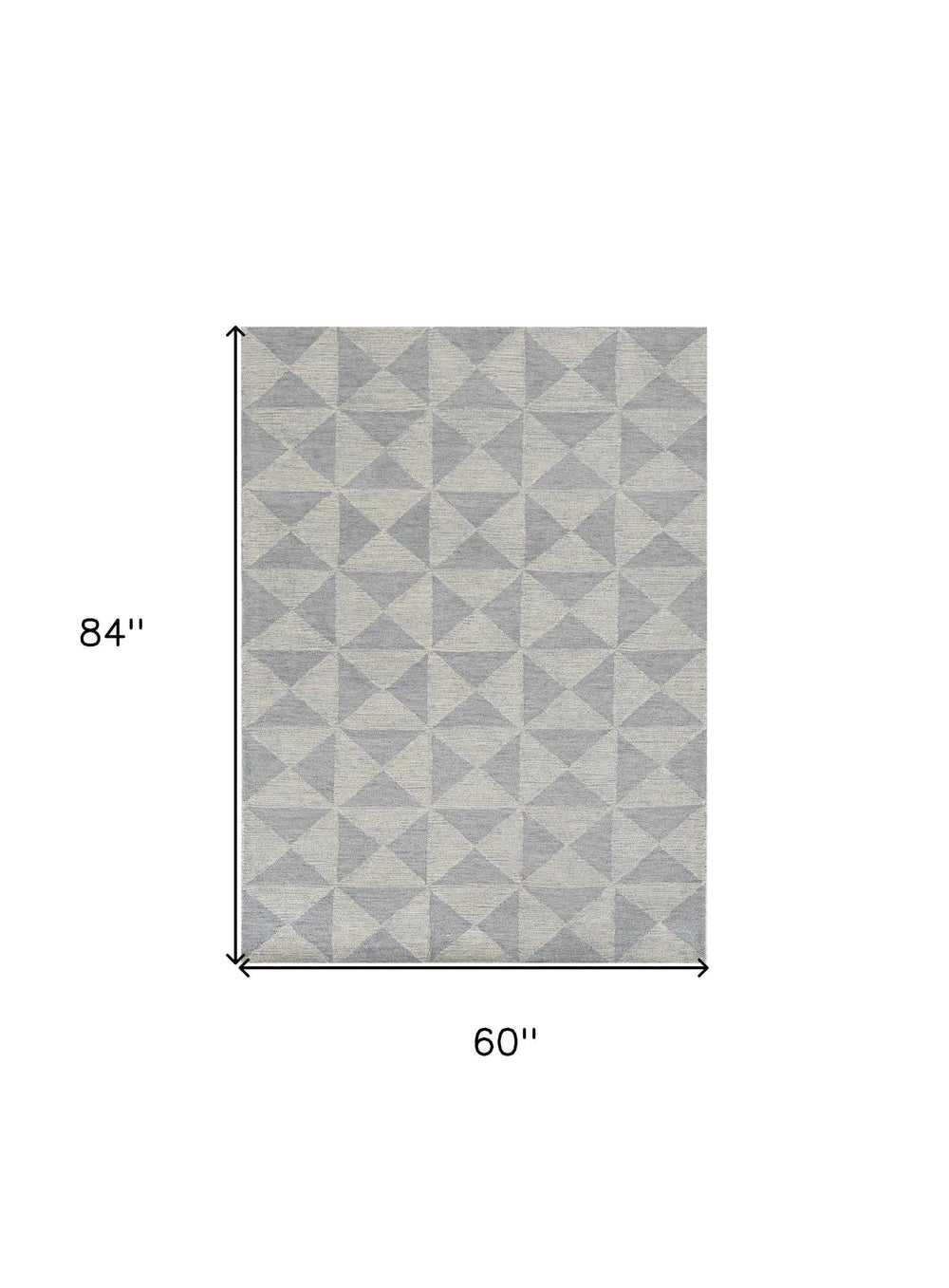 5' X 7' Ivory Geometric Pattern Wool Indoor Area Rug - Homeroots - Flyclothing LLC