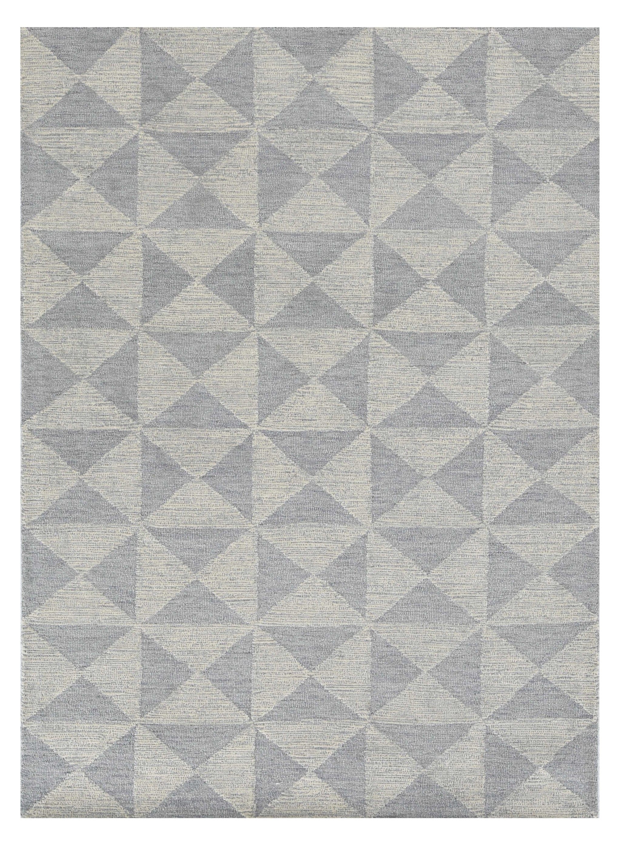 5' X 7' Ivory Geometric Pattern Wool Indoor Area Rug - Homeroots