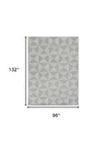 8' X 11' Ivory Hand Tufted Space Dyed Geometric Indoor Area Rug - Homeroots