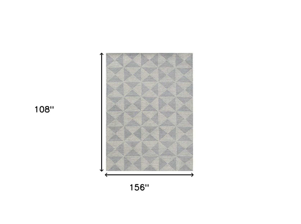 9' X 13' Ivory Hand Tufted Space Dyed Geometric Indoor Area Rug - Homeroots - Flyclothing LLC