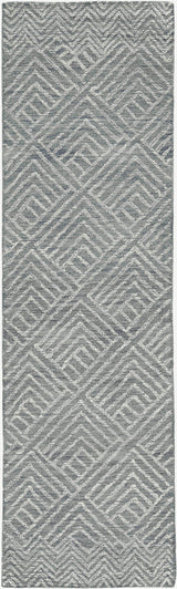 5' X 7' Denim Blue Hand Tufted Space Dyed Geometric Indoor Area Rug - Homeroots - Flyclothing LLC